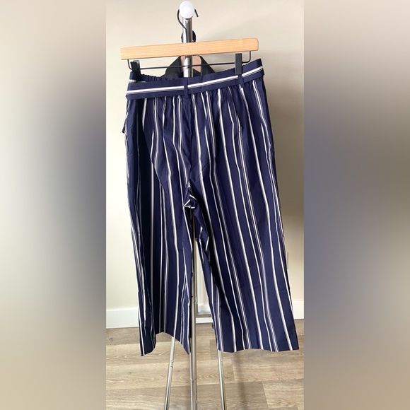 10 🔖 J.CREW P-Striped Wide Leg Cropped Pant Navy Blue WQ3736 $128 - Picture 10 of 10